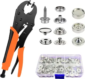 Snap Tool,Snap Setter Tool Includes 60 Sets Snap for Boat Cover Furniture Tent,15mm Snap Buttons Kit Canvas for DIY Craft,Clothing,Jeans,Wallets