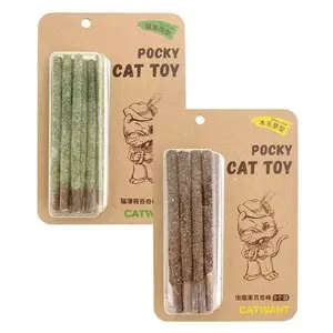 Pocky Cat Toy Natural Catnip Toy, Gall Fruit, Tooth Cleansing Stick, Teeth Grinding Stick, Interactive Toy, Catnip, Bite-resistant Toy, a box of 8, great value and cost performance