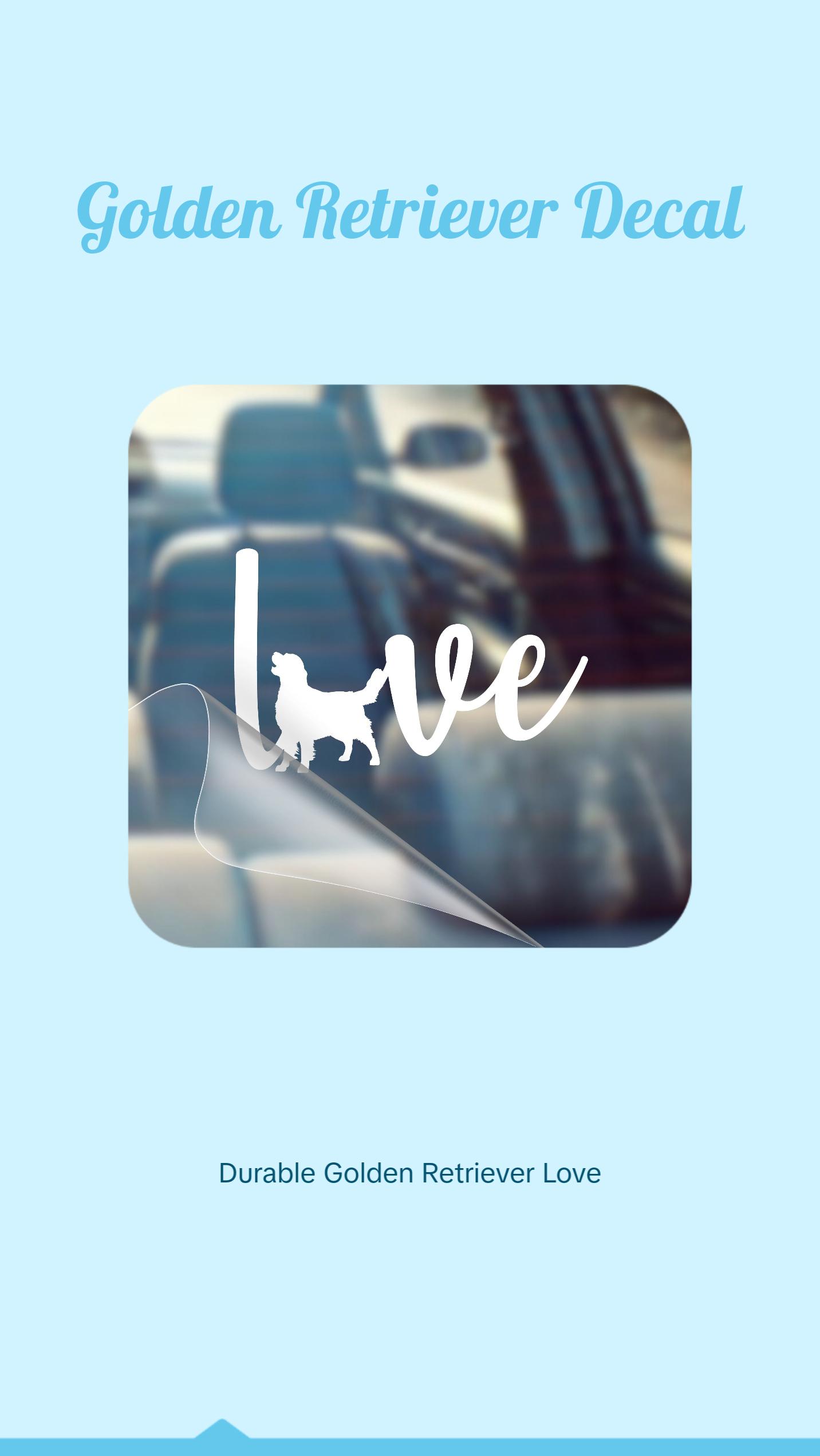 Golden Retriever Love – Pet Car Decal Sticker