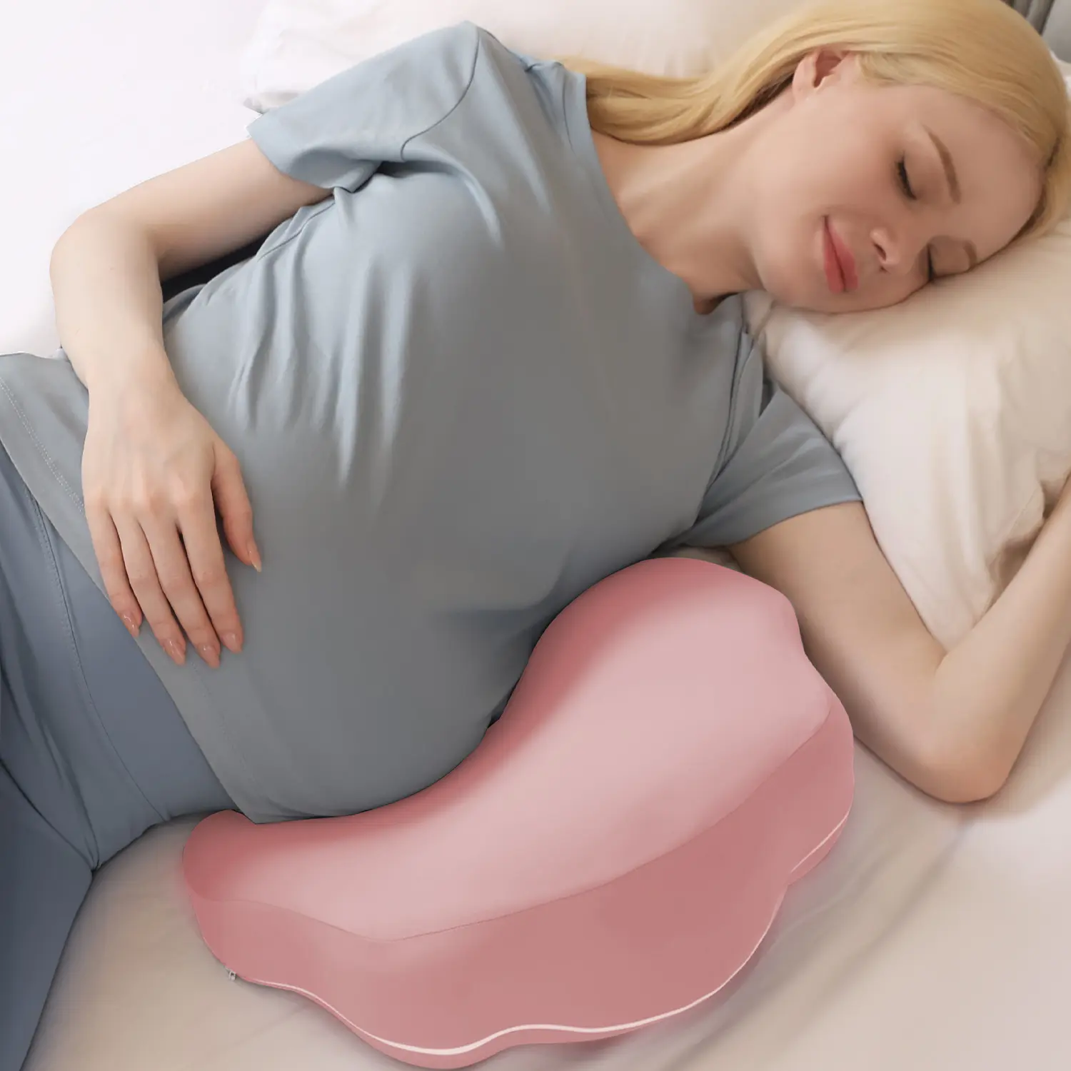 Chilling Home Portable Pregnancy Pillow Memory Foam – Maternity Body Pillow for Sleeping- Multifunctional Pregnancy Wedge Pillow for Back, Belly, Pain Relief, Ideal for Pregnant Women,Travel,Grey,summerwins