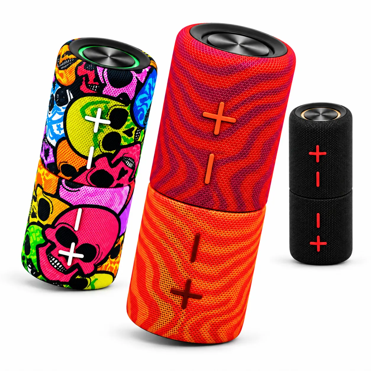 Magnetic 2-in-1 TWINS Bluetooth Speaker, Portable Stereo Subwoofer, Bluetooth 6.0, IPX6 Splash-Resistant, TWS Pairing, FM Radio, RGB Lights, 8H Playtime, 3 Pattern Designs, Outdoor Camping Party Speaker, Gifts for Him