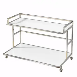 1 Pcs 2 Tier Bathroom Makeup Organizer Nordic Style Acrylic Vanity Organizer Metal Makeup Counter Organizer for Home Dresser Kitchen Spice Office
