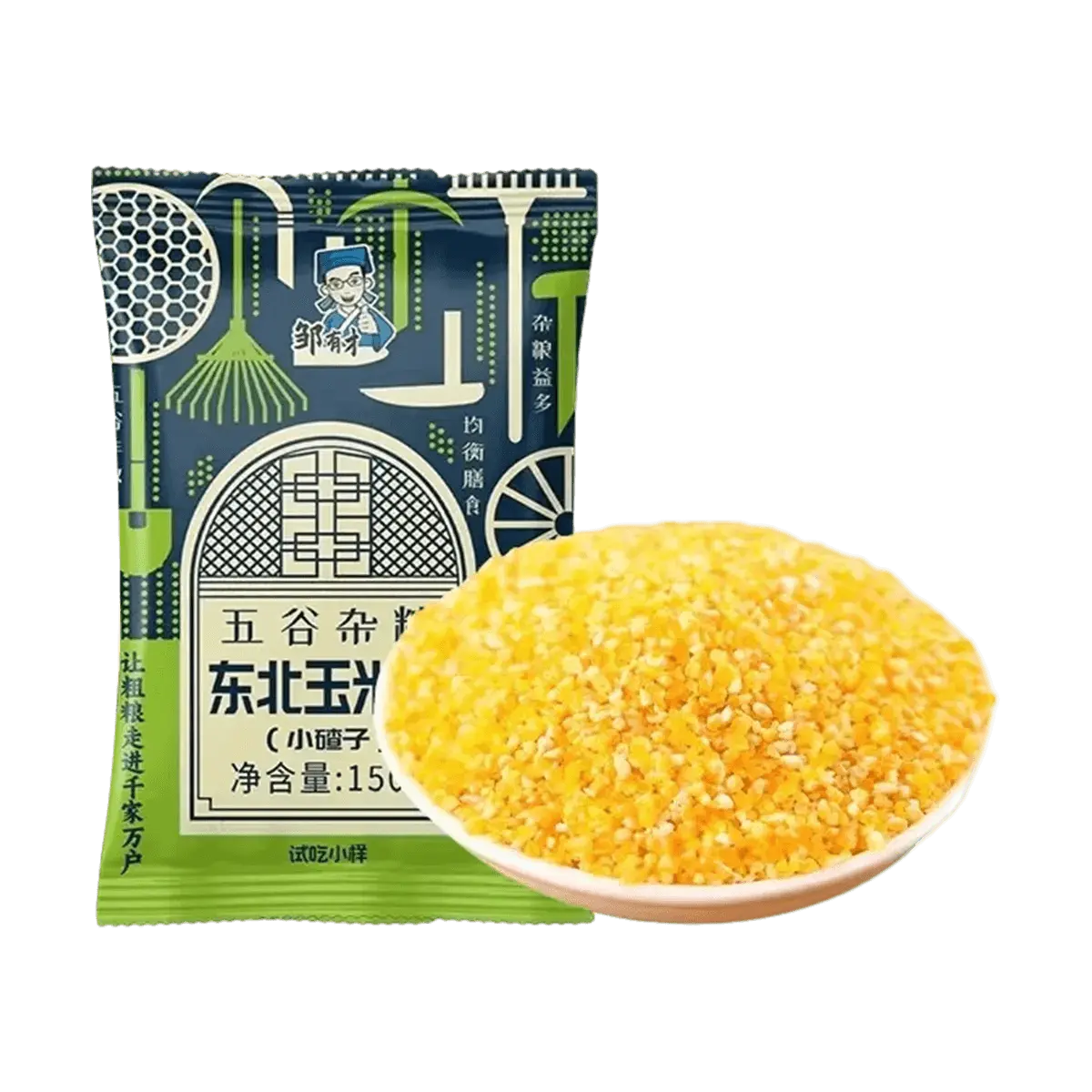 ZYC Northeast Corn Grits - Coarse Cracked Corn for Healthy Breakfast Porridge, 150g