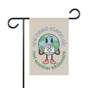 Clean Air Not Billionaires Yard Flag Eat the Rich Climate Change Environmentalist Socialist Activism Groovy Mother Earth Sign Retro Justice