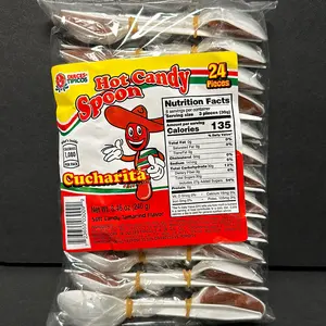 Dulces Tipicos Cucharita Tamarindo Spoon Mexican Candy (24 Count), Sweet Snack Bonbon Candies