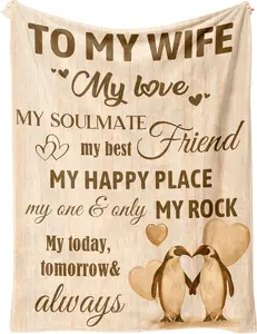 Gift for Wife, Birthday Gifts for Wife from Husband, Romantic Wedding Anniversary Blanket Gifts for Her, Wife Gifts for Christmas/Birthday/Anniversary, to My Wife Blanket