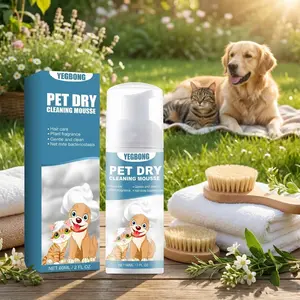 Pet Dry Wash Foam Shampoo for Kittens & Dogs — No Rinse Needed, Eliminates Odors, Smooths Coat, Cleanses Fur