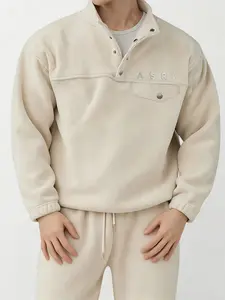 2026 Autumn Winter Men's Hoodie, American Style Plus Size Fleece Pullover Jacket, Trendy Casual Sweatshirt