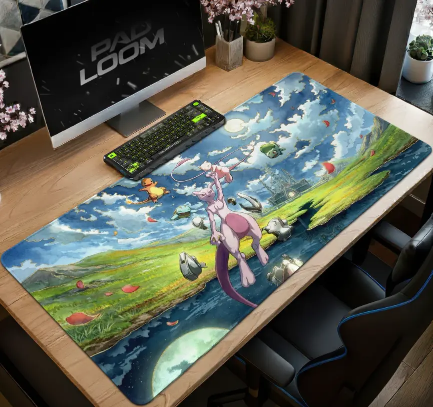 Mewtwo Mew Sky Duel Mouse Pad - Desk Mat