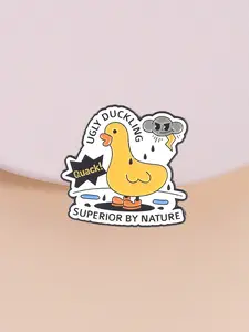 Ugly Duckling Superior by Nature Rainy Day Duck Pin, Self-Deprecating Fairy Tale Deconstruction Style, Boots Stand Tall