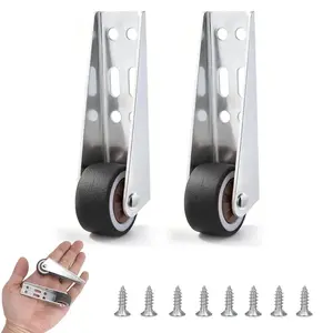 Heavy Duty 110LBS Sliding Door Bottom Guide Wheel - Anti-Wobble Nylon Roller with Aluminum Bracket, Sagging Door Support & Repair Hardware for Barn Door, Wardrobe, Cabinet