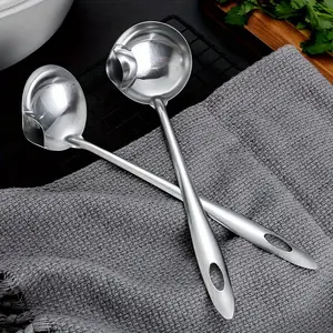 1pc Stainless Steel Grease Drain and Grease Trap, Drain Drain Truffle Grease Trap Spoon - Household Kitchen Tool for Hot Pot and Gravy - Grease Strainer and Oil Filter Spoon