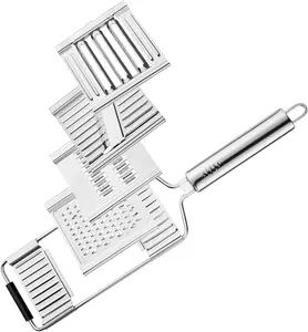 4 in 1 Multifunctional Vegetable Slicer Set:Stainless Steel Vegetable Chopper,Grater and Slicer,Kitchen Food Slicer with 4 adjustable Blades for Cheese,Vegetables,Fruits