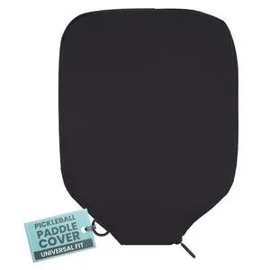Palms-O-Aces Elongated Pickleball Paddle Cover | Durable Canvas With Padded Protection | Zipper Closure | Stylish Black