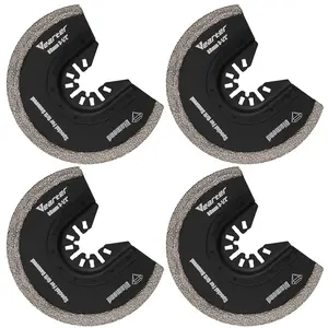 Vearter 4Pack Diamond Semi Circle Oscillating Multi Tool Swing Saw Blades Precise For Mortar Grout Removal & Soft Tile Cut Tools