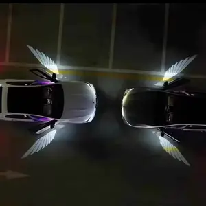 2Pcs Car Angel Wings Wireless LED HD Projector Angel Wing Lights