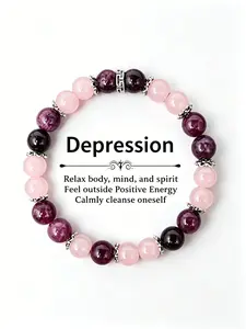 Rose Quartz & Garnet Beaded Bracelet, Anxiety Relief Crystal Jewelry, Healing Energy Stone Bracelet for Women, Calming Pink & Red Gemstone Bracelet, Manifest Love & Positive Energy, Gift-Ready Gemstone Accessory, Crystal Bracelets