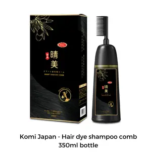 Komi Japan Hair Color Shampoo Covering Gray Hair Comb 350ml