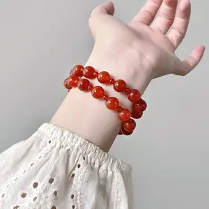 Double-wrap Red Agate Bracelet  Fashion Jewelry for Women
