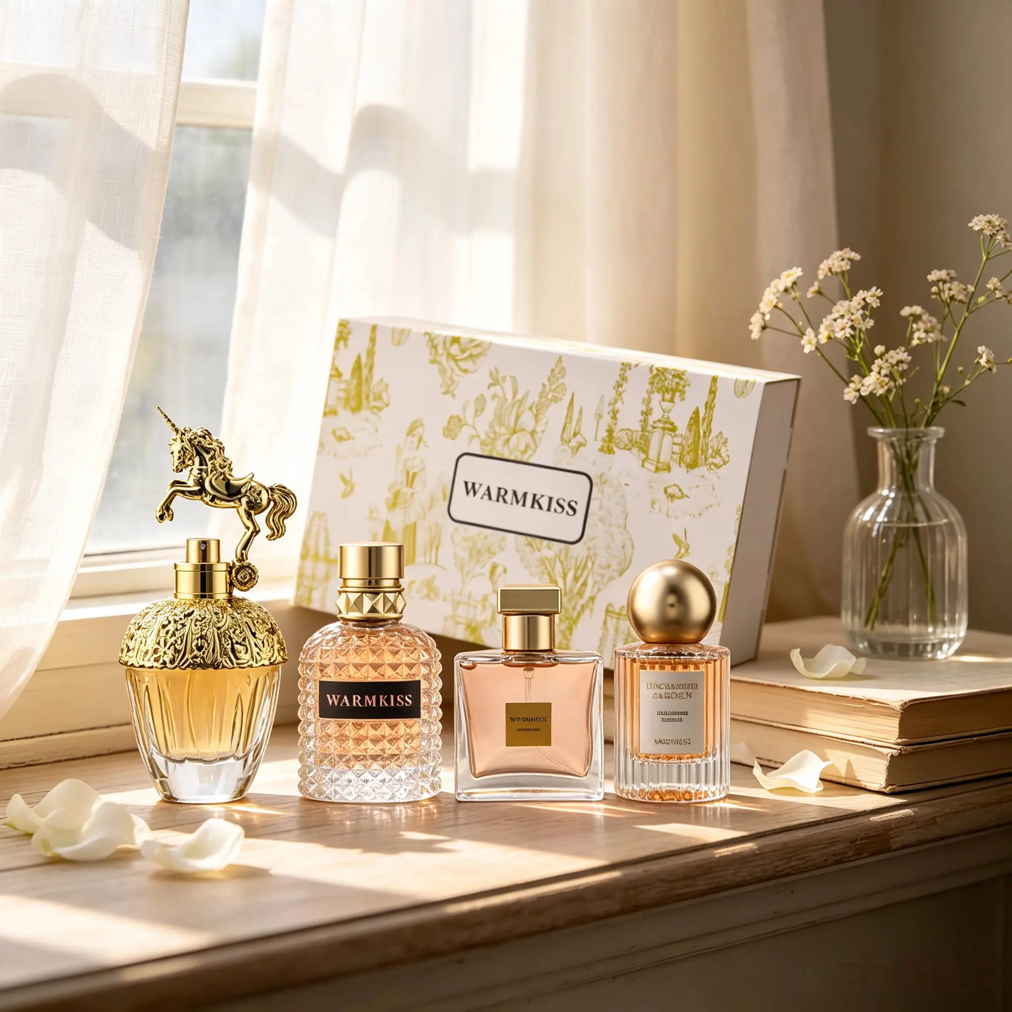 WARMKISS 4-Piece Perfume Gift Set, 4 Long-LastingPerfumes (50ml+30ml*2+25ml),Contains notes of orangeblossom, jasmine,sandalwood and musk,vanilla perfumes,warmkiss woman,Perfumes For Women,fragrance ensemble set,curations good scent,great holiday gift,