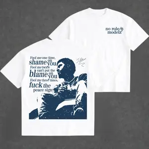 No Role Modelz Tee, Fool Me One Time Shame On You T-Shirt, Vintage US Rapper Lyrical TShirt, Gift For Fans