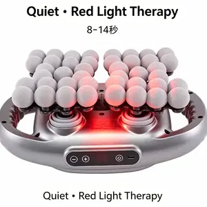 42/12-Head Quiet Massage Gun with Red Light Therapy, Deep Tissue Percussion Massager for Muscle Recovery & Pain Relief, Suitable for Back, Shoulders, Legs & Foot, Great Gift for Friends and Family