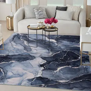 Nourison Daydream Abstract Decorative Area Rug - Poly-Fiber Mix Flat Weave, Dramatic Vibe, Non-Skid Washable Surface, Household Decorative Rug for Living Room Indoor Use