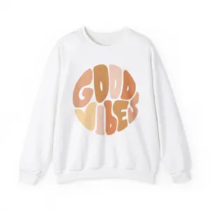 Good Vibes Crewneck Sweatshirt - unisex - trendy, cute sweatshirt. Soft cotton sweatshirt