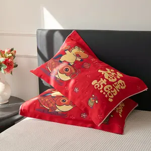 Premium Cotton Cloth Pillowcase, Softening with Washes, Breathable Sweat Absorbent, Cute Cartoon Pattern, Home & Travel Essential