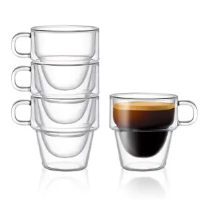 Stoiva Double Wall Espresso Glasses, 5 oz Stoiva Double Wall Espresso Glasses, 5 oz