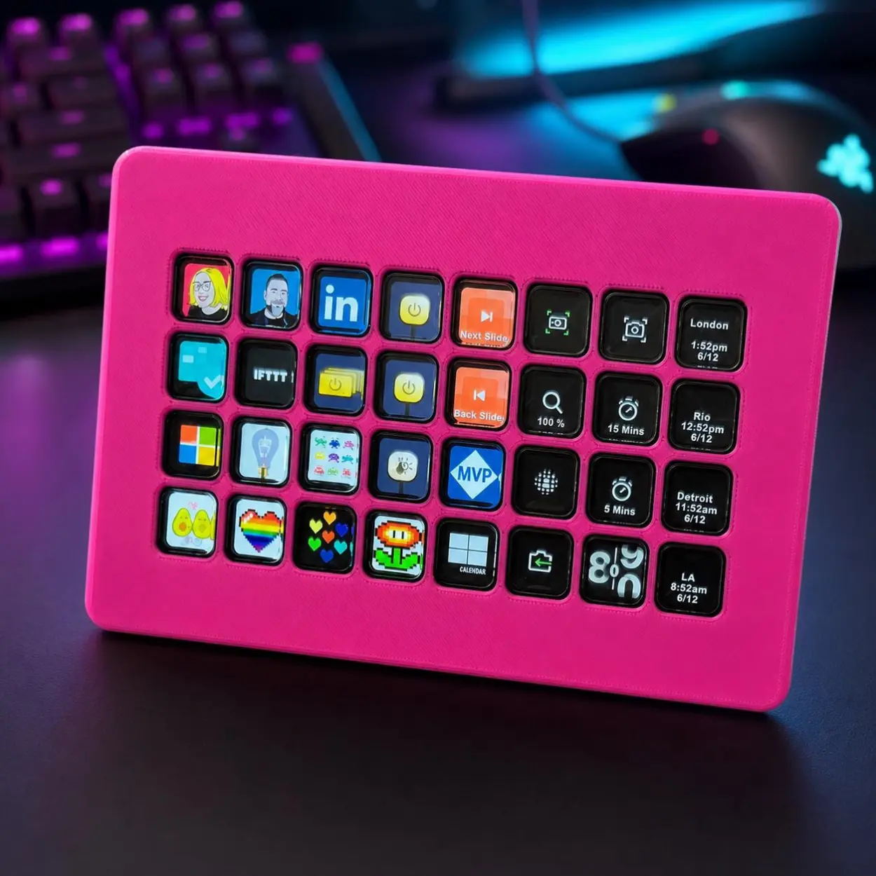 3D Printed Custom Color Faceplate - 32 Keys Fit, Compatible with Elgato Stream Deck XL, Ideal for Gamers/Creators