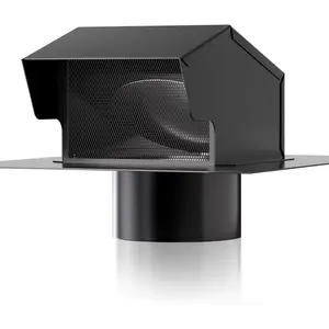 Roof Vent Cap -  Roof Vents 4 Inch Galvanized Steel Bathroom 4 Roof Exhaust Vent for Ventilation System-with Damper, Black