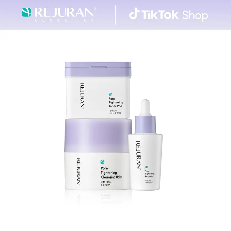 REJURAN Pore Tightening Ampoule, Cleansing Balm and Toner Pad with PDRx & c-PDRN