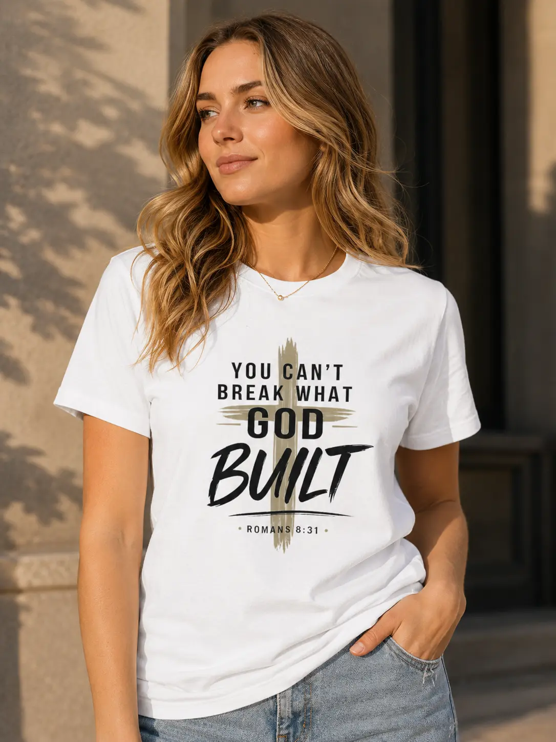 You Can't Break What God Built Christian T-Shirt | Romans 8:31 Faith Tee.