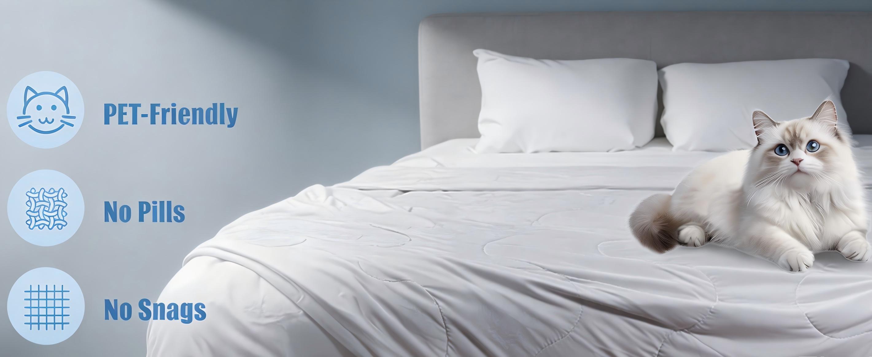 Macinso Cooling Comforter - King Size, Q-Max>0.5 Arc-Chill, Reversible Grey Silky Satin, Lightweight Breathable Summer Quilt for Hot Sleepers (Night Sweats Relief), Pet-Friendly Outdoor Cooling Blanket