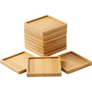 Coasters Blank Mats for Crafts -- 3.54 Inch DIY Mosaic Tile Base, Small Indoor  Coasters,   Design (10 Pcs Square)