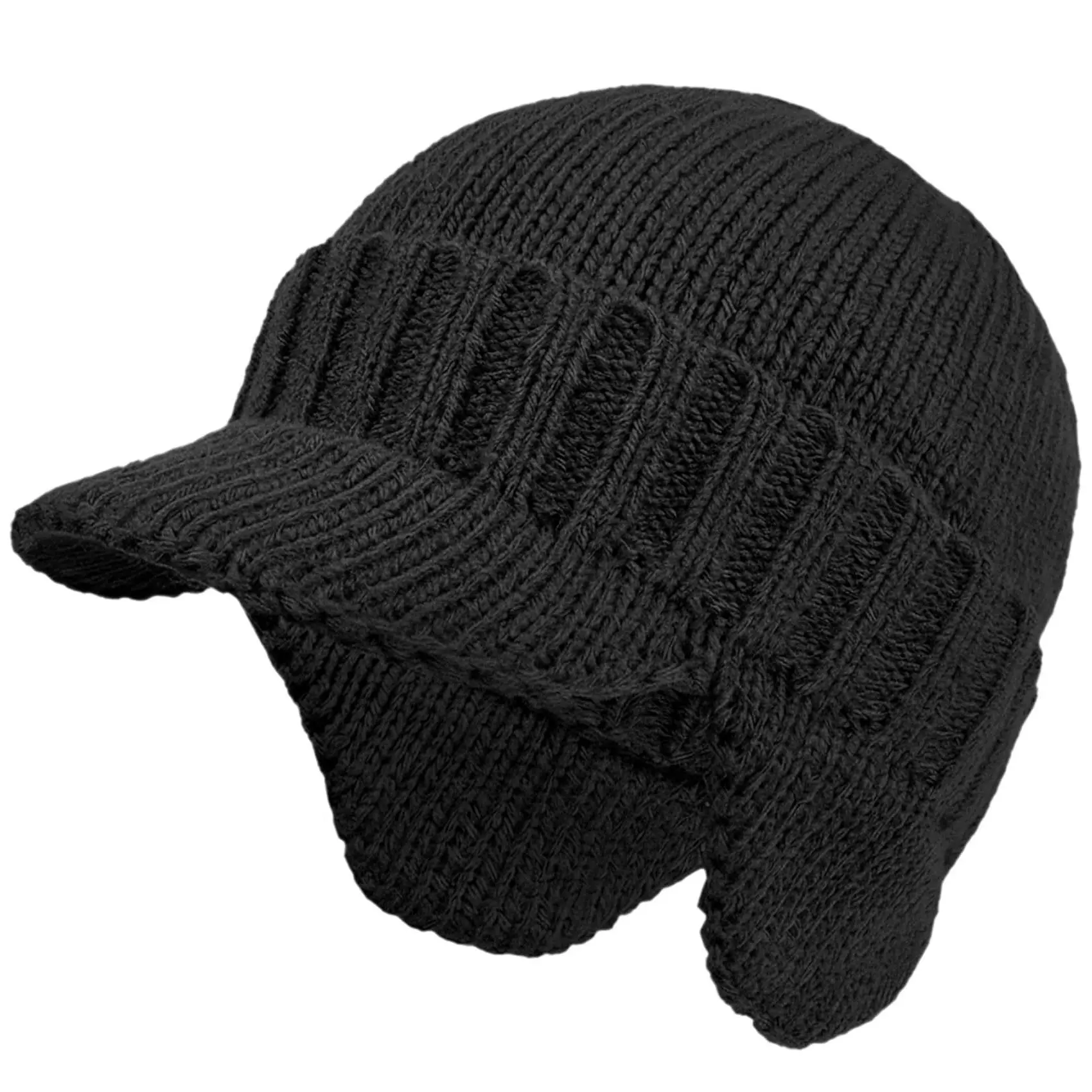 CozyHead Unisex Beanie with Brim & Ear Flaps Warm Thick Knit Hat for Men Women Winter Cold Weather Skull Cap Soft Thermal Knitted Beanie for Outdoor Ski Hiking & Daily Wear