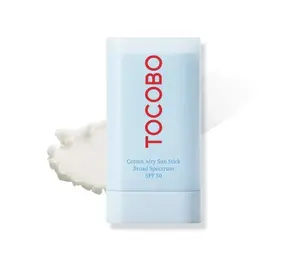 TOCOBO Cotton Airy Facial Sun Stick SPF50+ PA++++ (19g) - Korean Herbal, Oil-Free, Moisturizing, Hydrating, Lightweight Matte, Non-Sticky Daily UV Protection Moisturizer for Sensitive Skin Skincare Sunscreen