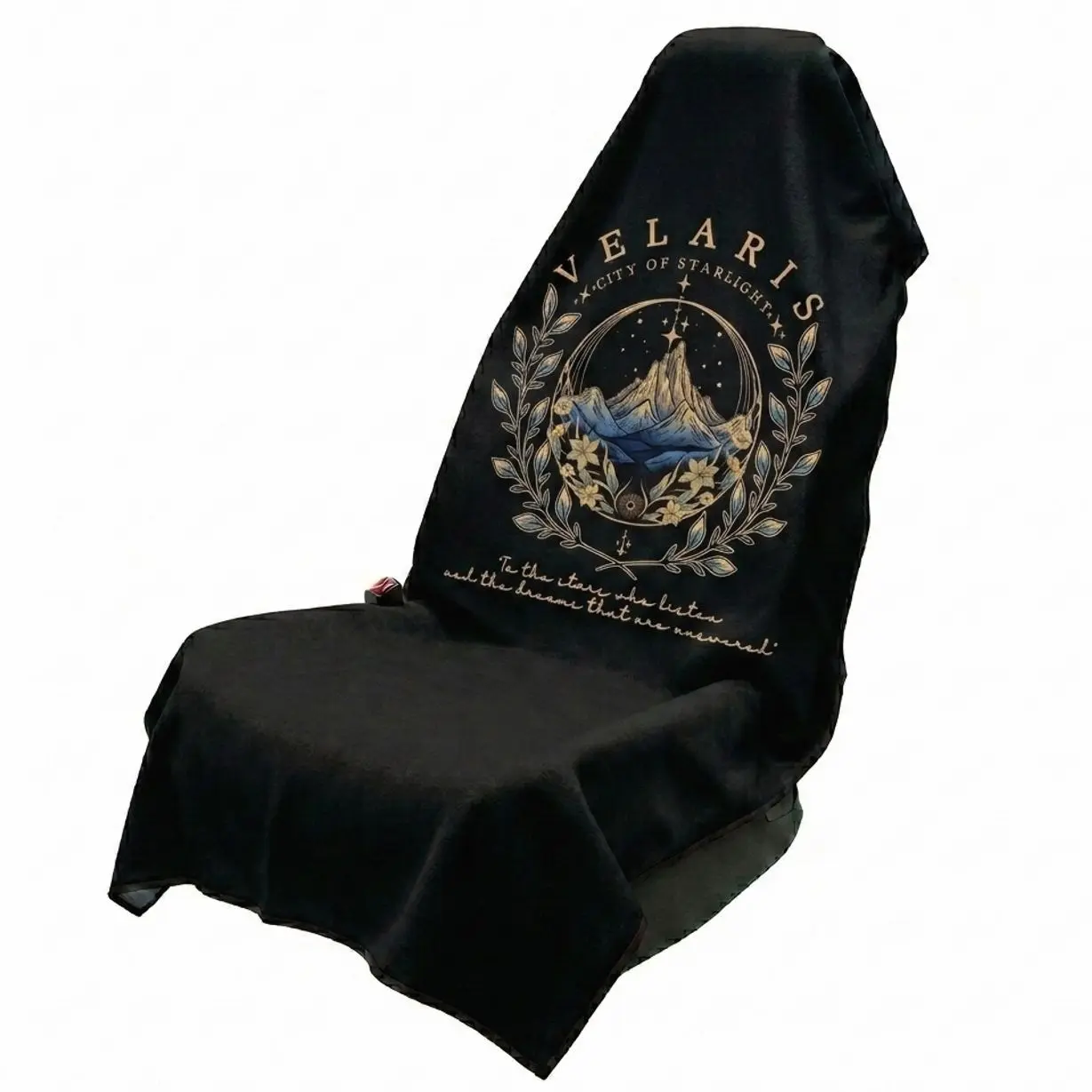 Velaris Inspired Car Seat Cover, Night Court Auto Seat Protector, Bookish Car Decor, Fantasy Reader Gift, ACOTAR Fan Accessory