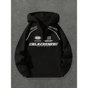 Men's casual letter printed long sleeved hoodie, American hip-hop style, loose French Terry fabric, suitable for autumn and winter wear, comfortable every dayRAIMENTRY