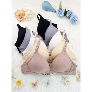 Women's Solid Color Wireless Bra, Breathable Elegant Comfortable Textured Bra, Softness Lightweight Lingerie for All Seasons, Underwear