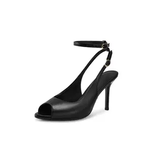 Women's Slingback Pumps Stiletto High Heels with Open Pointed Peep Toe and Adjustable Ankle Strap Sexy Summer Sandals Heeled Dressy Pumps for Party Date Prom Wedding