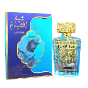 Lattafa Sheikh Al Shuyukh Supreme Eau de Parfum - 100 ml Bottle (3.4 oz), Alcohol-Based Unisex Amber Floral, Aromatic Woody, Floral Oriental Fragrance