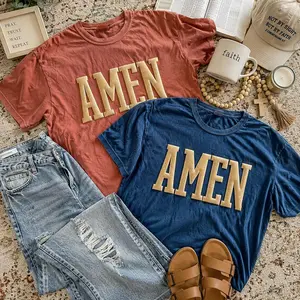 AMEN Gold Metallic Puff Heat Transfer