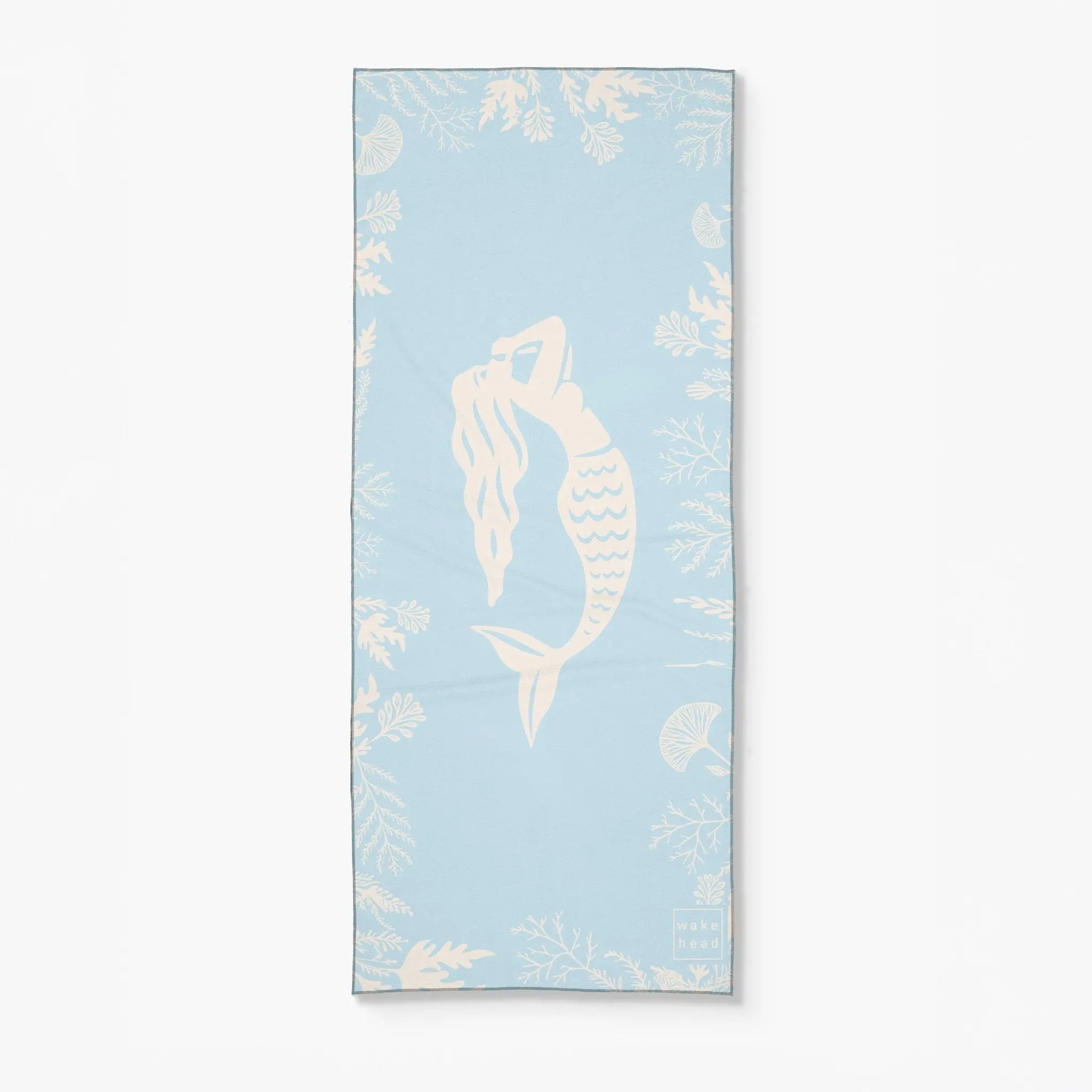 Mystic Mermaid Motif Beach Towel - Large Size Rectangular Recycled Fiber Towel, Oversized, Quick-Dry, Lightweight, Sand-Free, with Drawstring, Hanging Loop for Water Sports, Travel