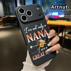 Nana Floral Tribute Pattern Straight Edge Phone Case Soft Phone Case for iPhone 17 16 Pro Max 15 Plus 14 13 12 11 Air XR E XS Plus Shockproof Drop Protection Rugged Durable Silicone Cover
