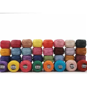 40 Colors Size 8 Double Mercerized Egyptian Long Staple Cotton Pearl Thread 5 Grams Ball Rainbow Color Embroidery Thread for Crochet Hardanger Cross Stitch Hand Embroidery (40D)