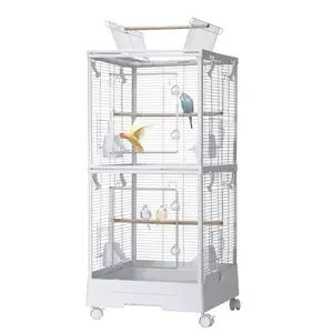 [HOT PRODUCT - FLASH SALE] Garvee Small Bird Cage with Wheels, 40 Inch Parakeet Cage with Top Stand, 3 in 1 Bird Carrier for Small Birds
