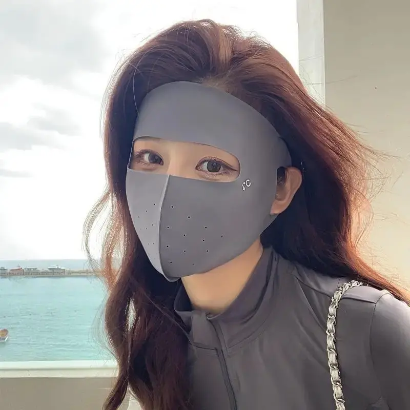 2026 Stylish 3D Sunscreen Face-Bikini Mask for Women, Summer UV Protection Neck-Covering Full Face Mask