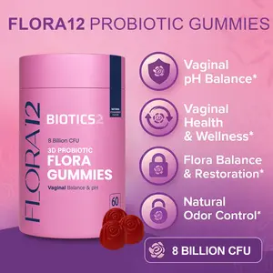 Feminine Flora Probiotics for Women pH Balance Gummies with Prebiotics 8x Billion Probiotics 5x Extracts Saw Palmetto, Dong Quai, Motherwort, Wild Kelp & Yam | Women's Odor Control, Flora & Yeast Support Vegan Sugar-Free Gluten-Free, 120 Ct
